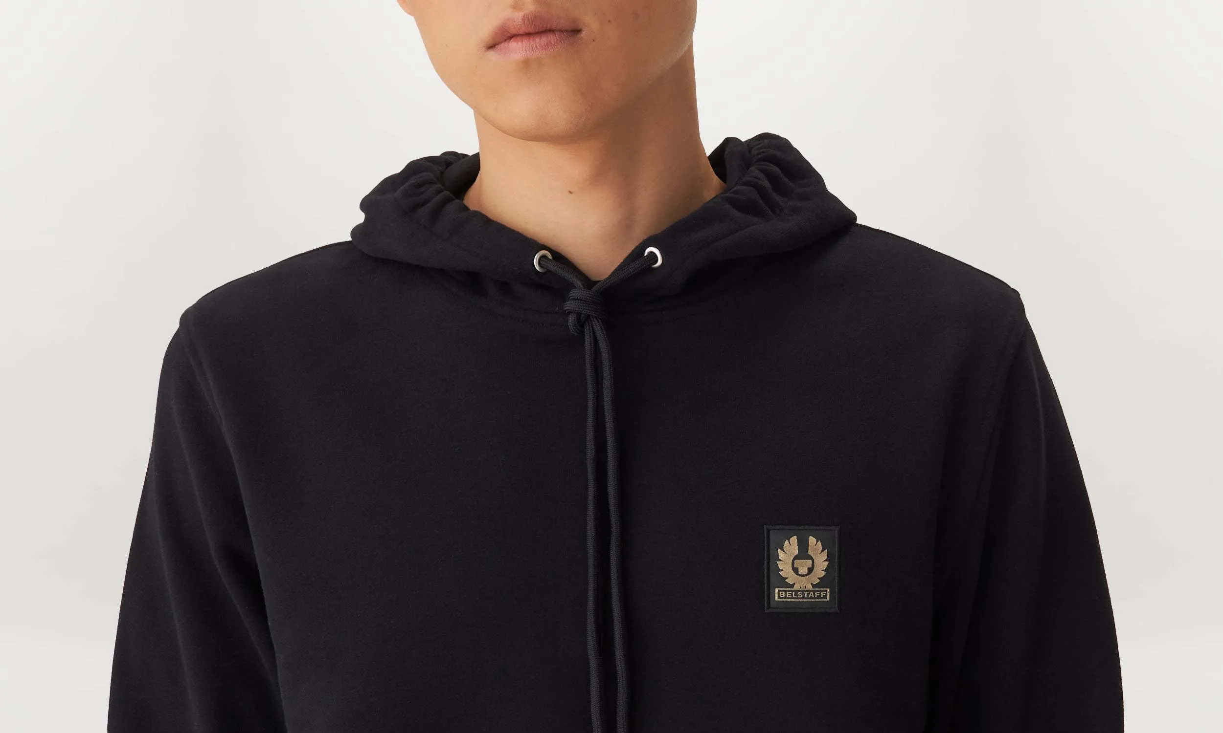 BELSTAFF  |Long Sleeves Plain Cotton Logo Hoodies