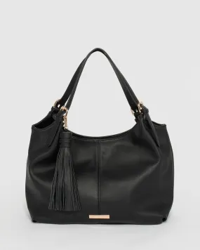 Black Casey Slouch Tote Bag