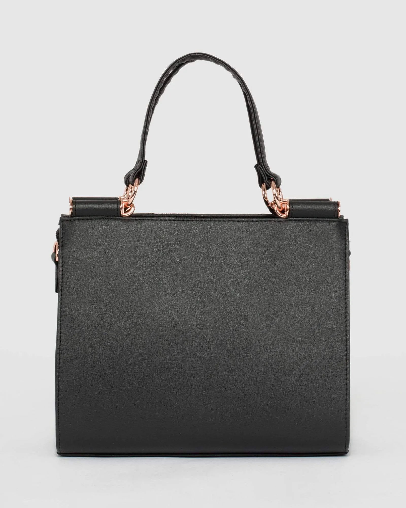 Black Stephanie Point Panel Tote Bag