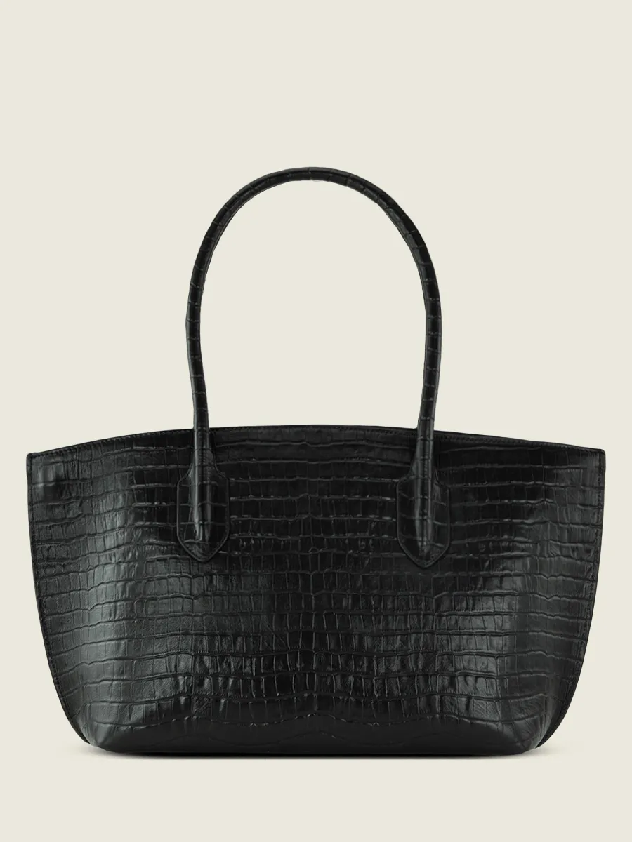 Black Tote bag for women- Édith Héritage Jet Black | PAUL MARIUS