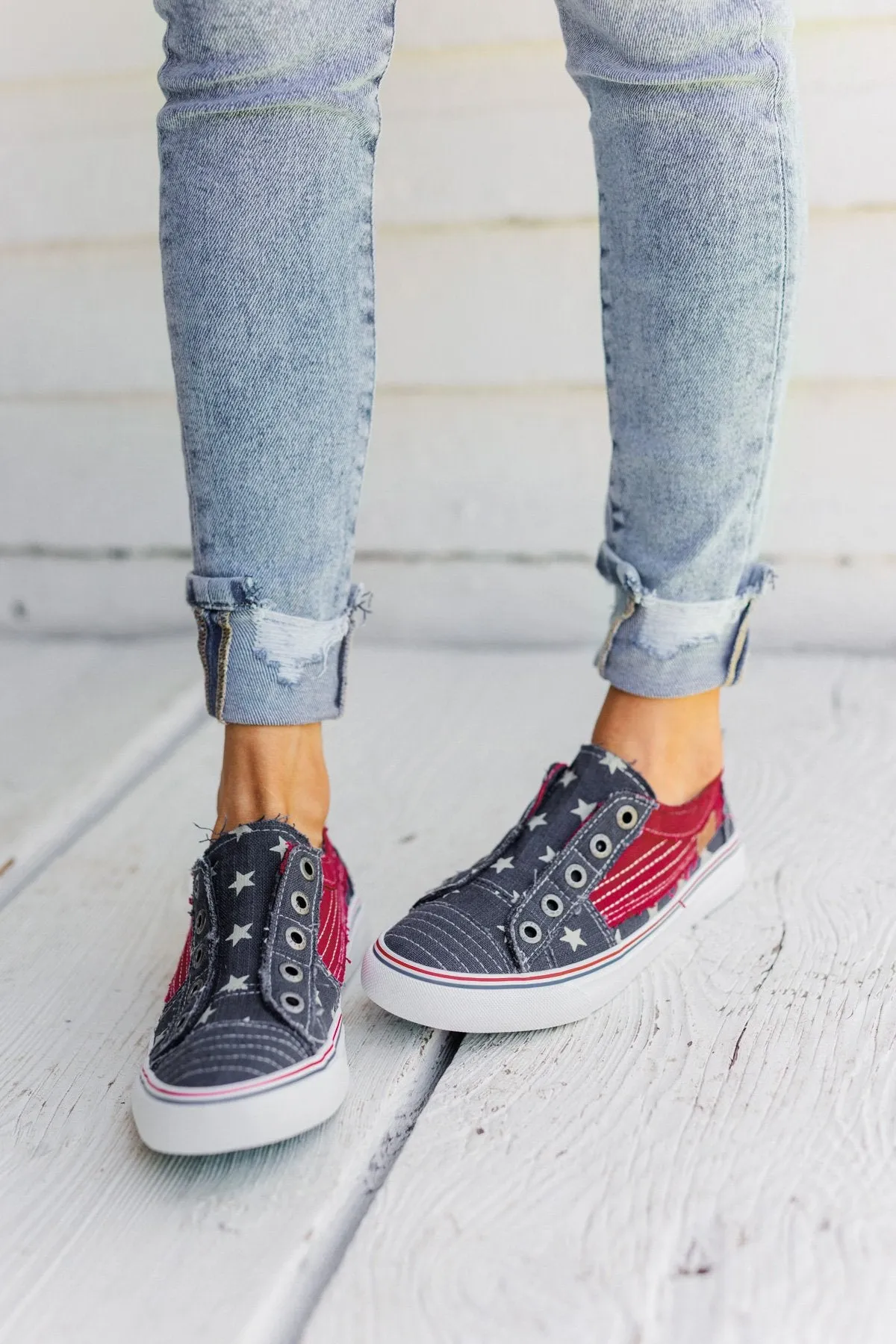 Blowfish Play Sneakers- Navy Star Print