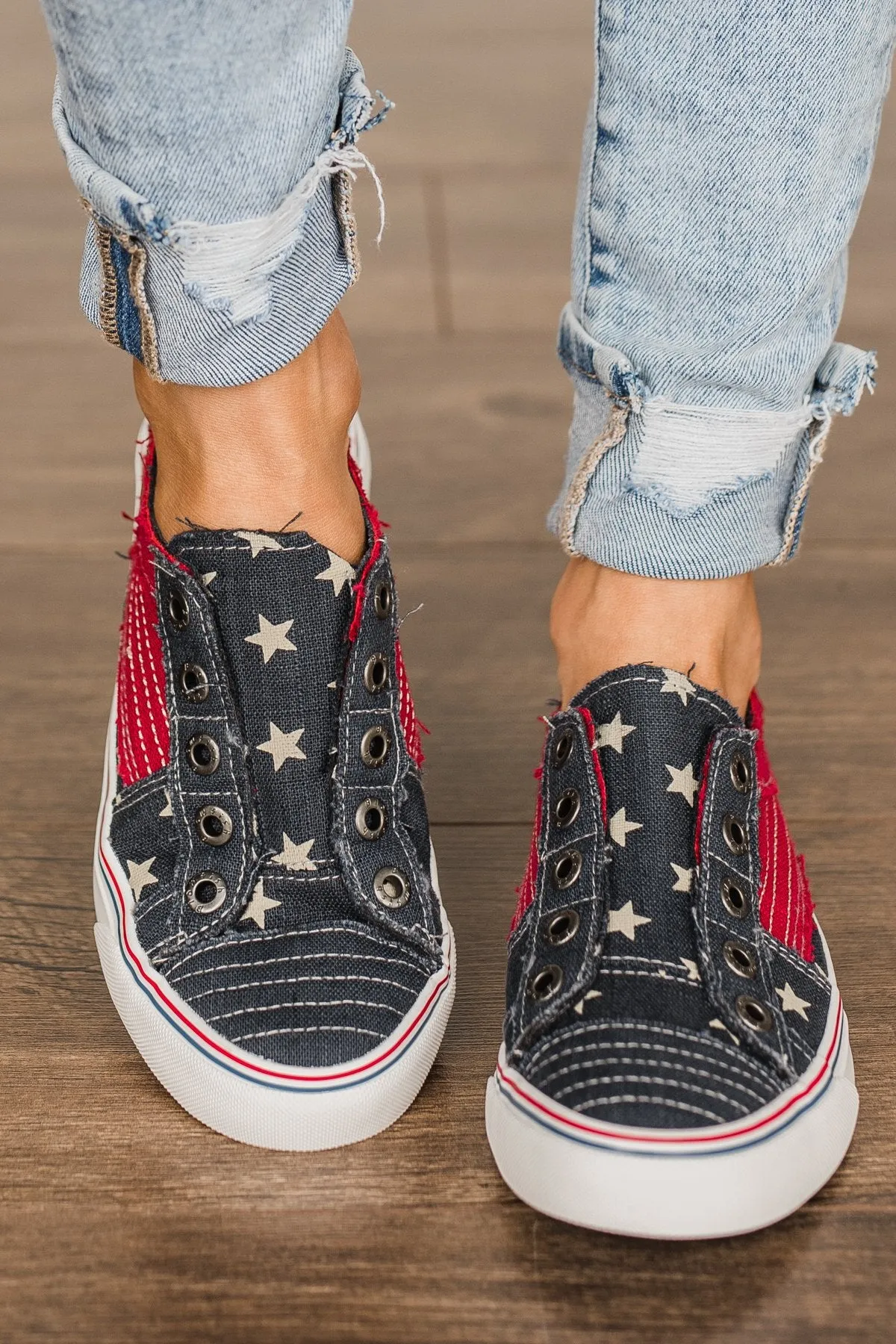 Blowfish Play Sneakers- Navy Star Print