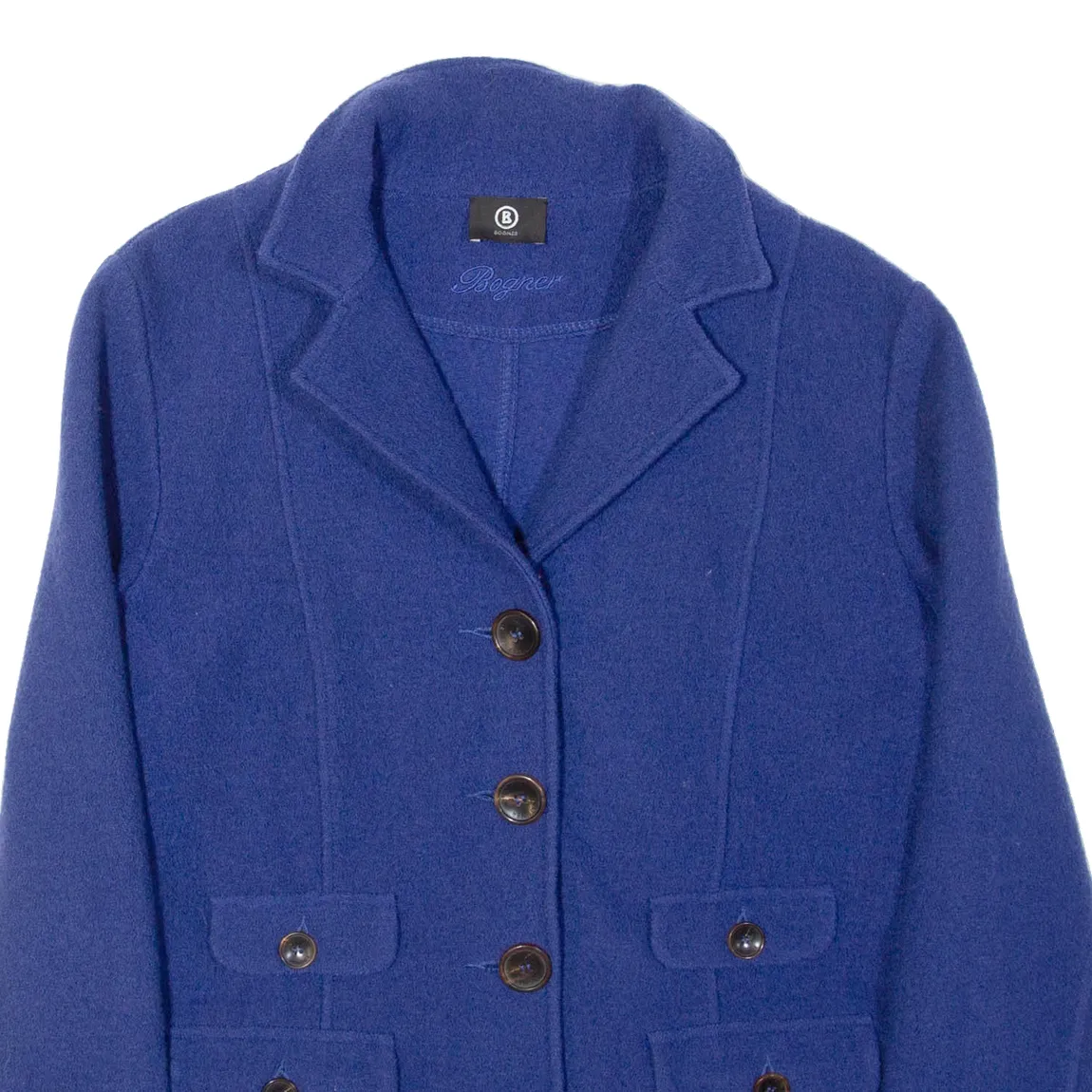 BOGNER Womens Blazer Jacket Blue Wool M