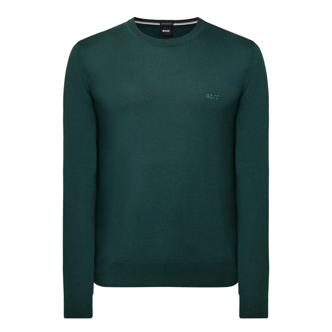 BOSS The Sustainable Edit Botto Logo Embroidered Sweater - Dark Green