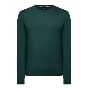 BOSS The Sustainable Edit Botto Logo Embroidered Sweater - Dark Green