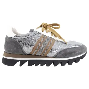 Brunello Cucinelli Pewter Shimmer Monili Sneakers - 37