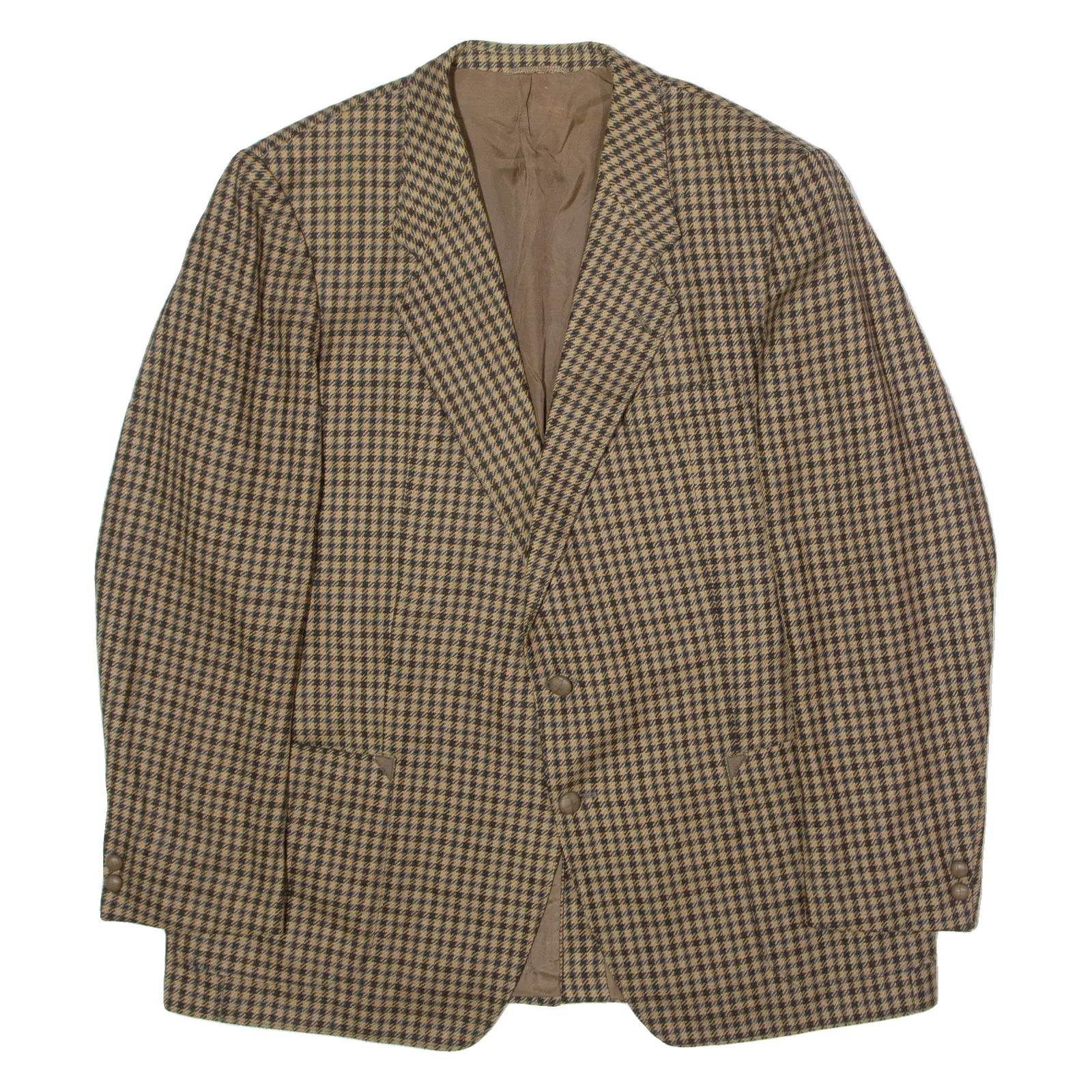 COOPERS Mens Blazer Jacket Brown 80s Houndstooth XL