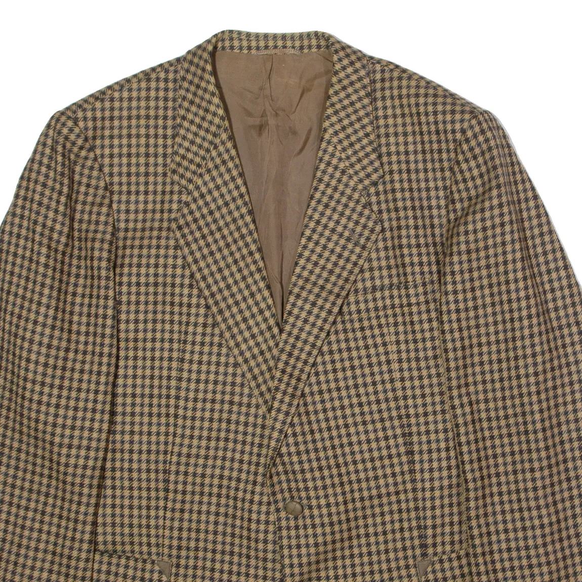 COOPERS Mens Blazer Jacket Brown 80s Houndstooth XL