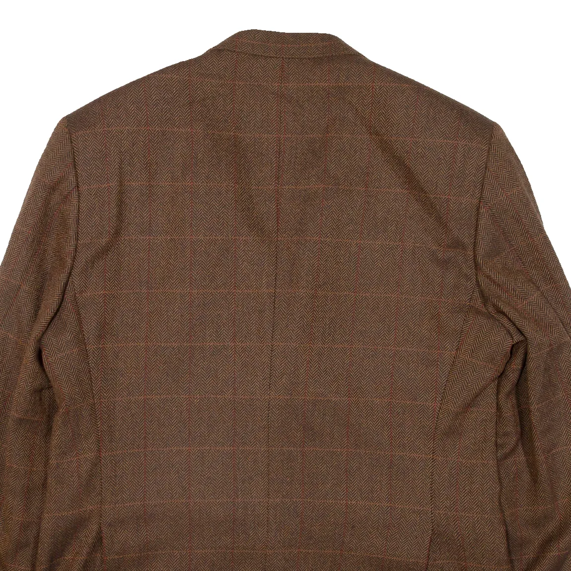 CORNELIANI Mens Blazer Jacket Brown Knit Wool Herringbone L