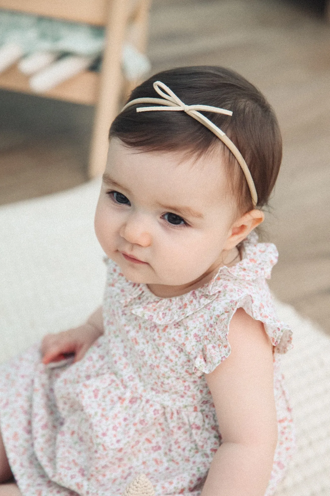 Cream Suede Bow Headband