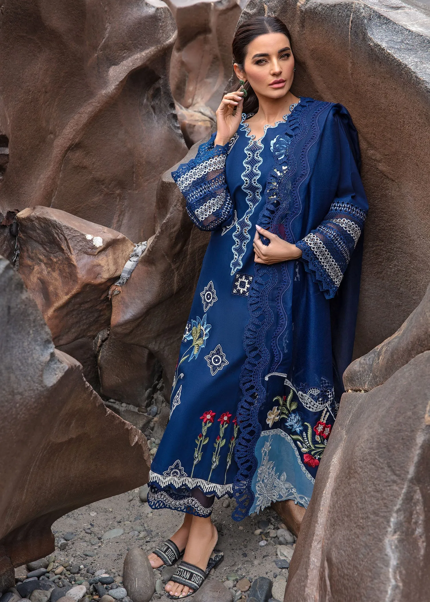 Crimson Embroidered Lawn Unstitched 3Pc Suit CL24-D4A Into The Wild