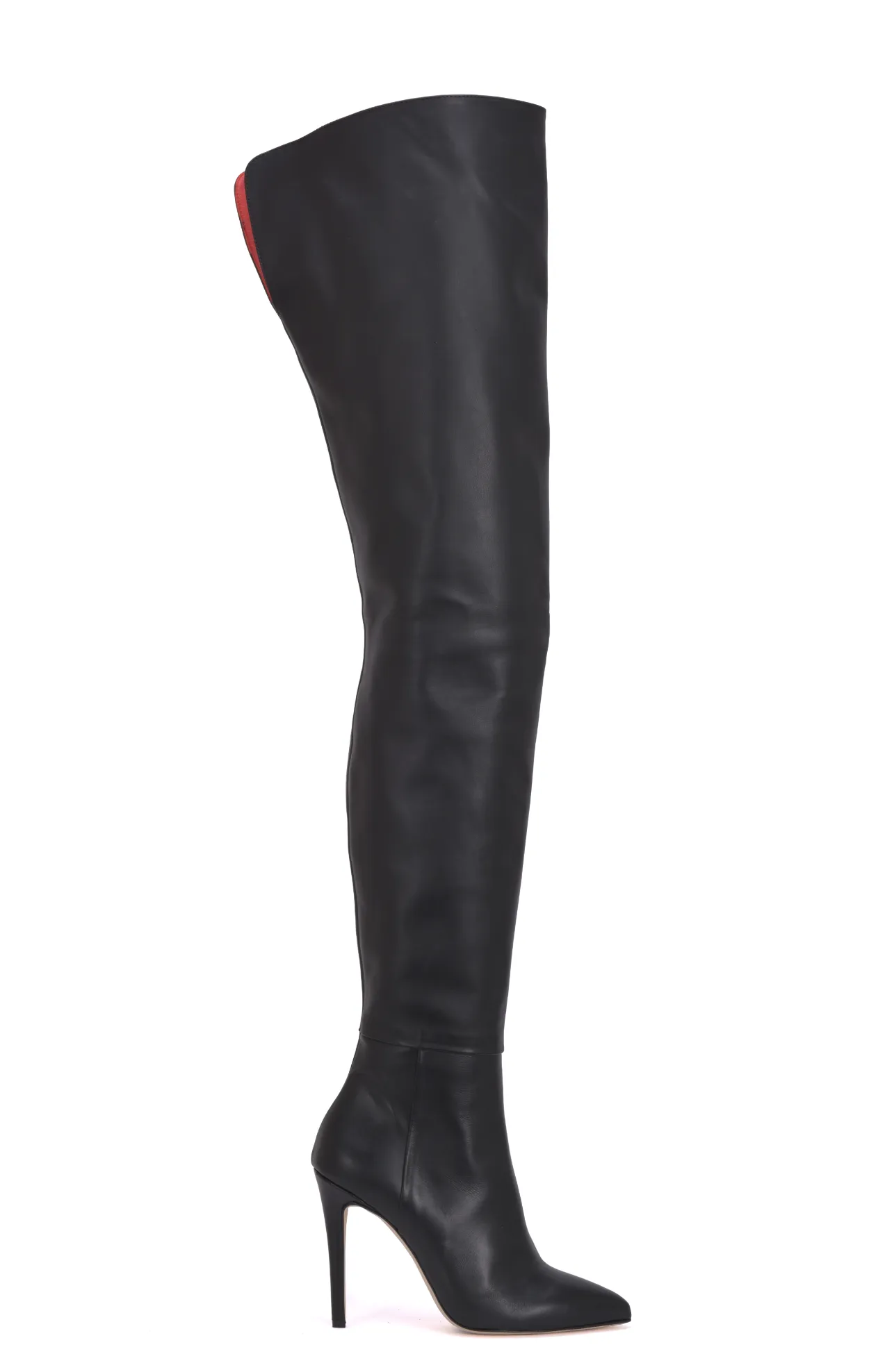 Crotch high boots with 10cm  heels in real leather