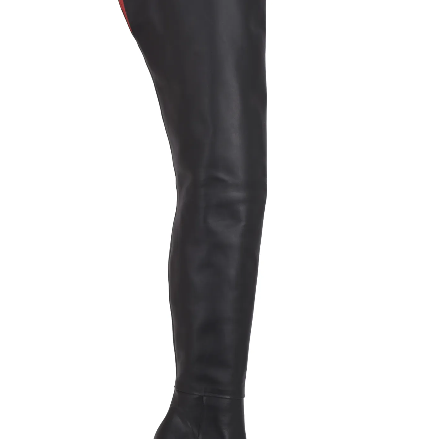 Crotch high boots with 10cm  heels in real leather