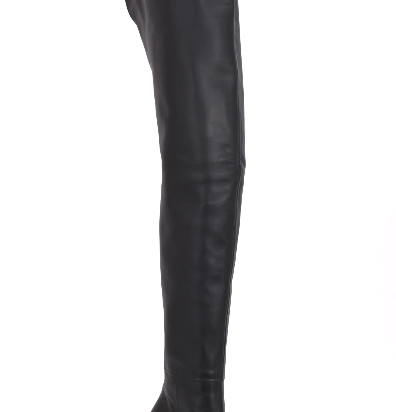 Crotch high boots with 10cm  heels in real leather