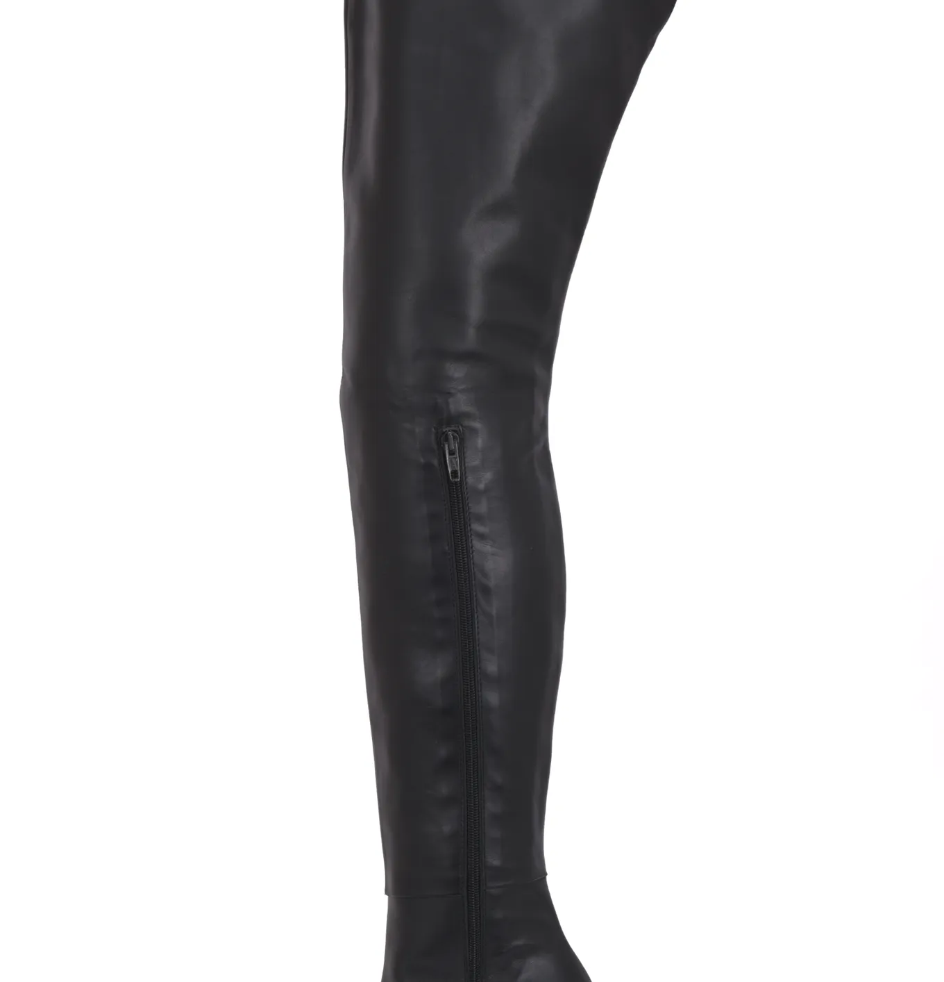 Crotch high boots with 10cm  heels in real leather