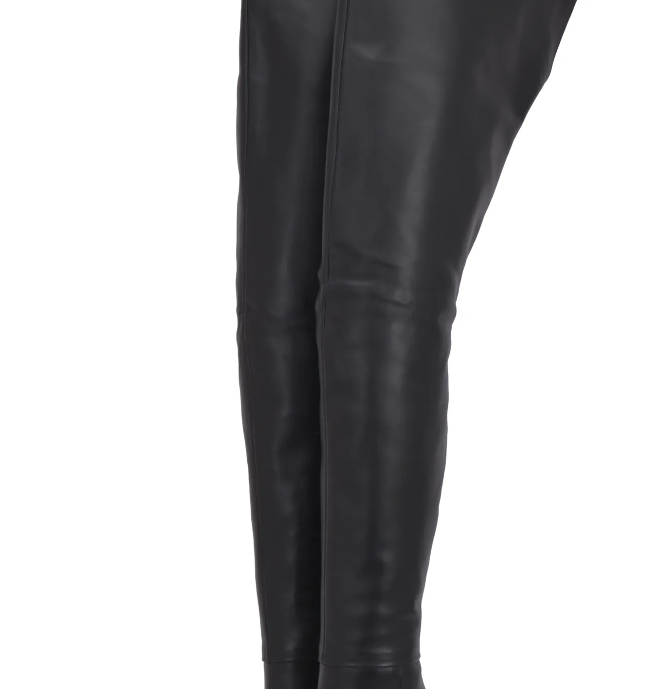 Crotch high boots with 10cm  heels in real leather