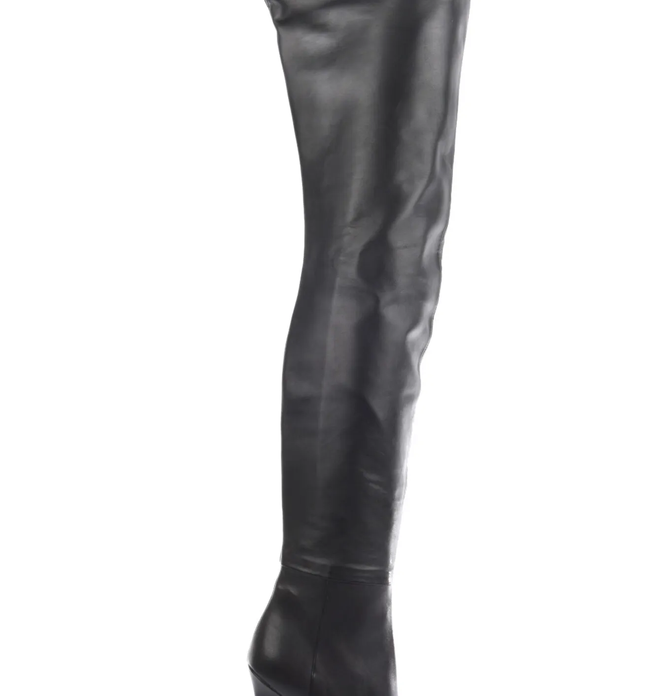 Crotch high boots with 12cm  heels in real leather