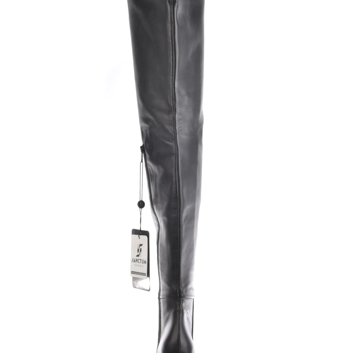 Crotch high boots with 12cm  heels in real leather