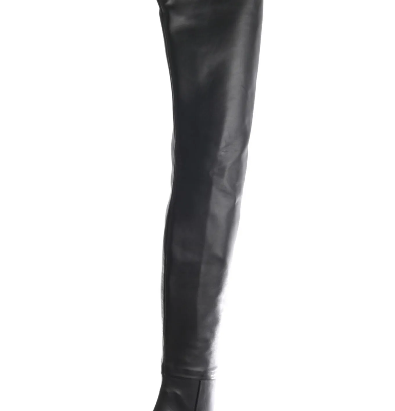 Crotch high boots with 12cm  heels in real leather