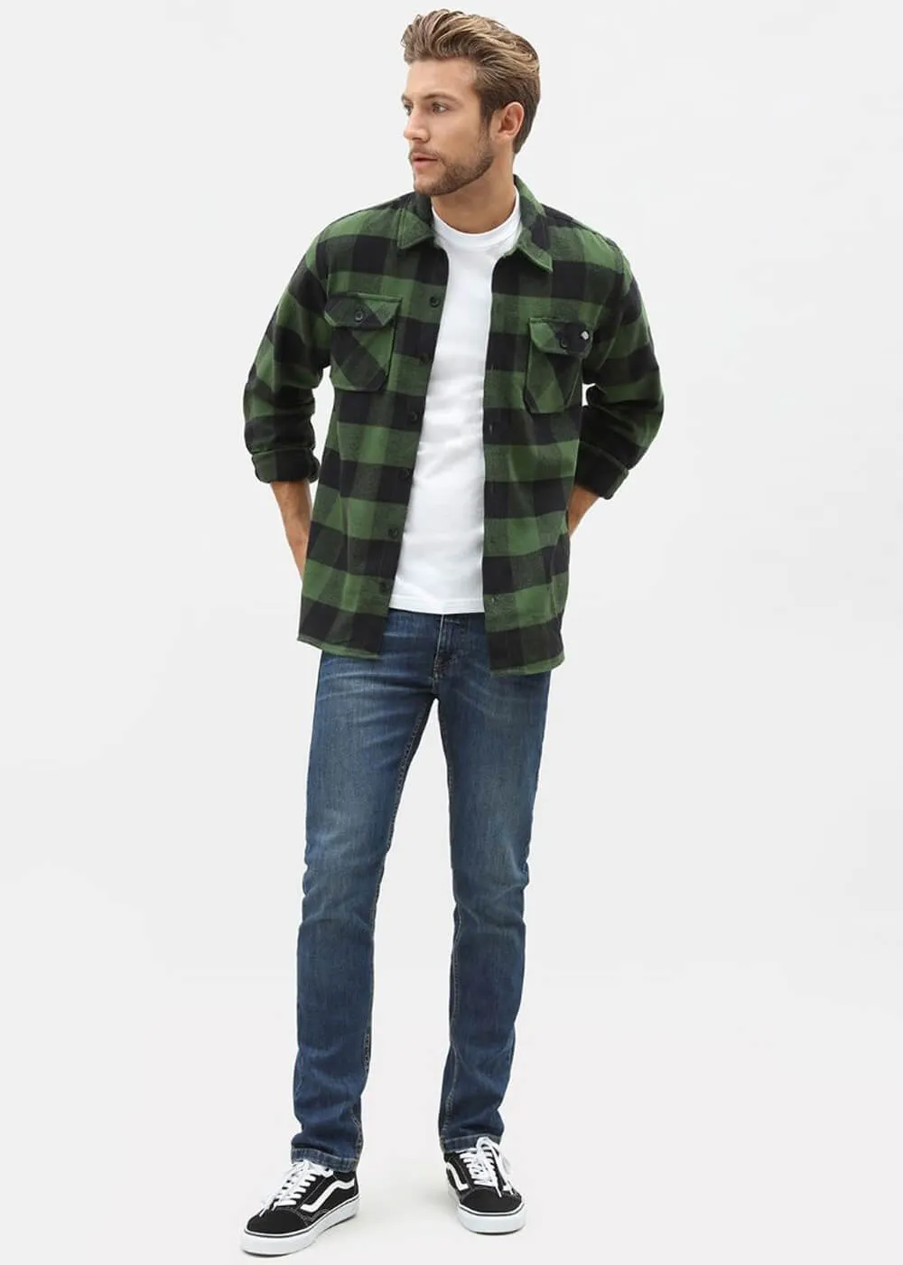 Dickies Men's Sacramento Flannel Shirt Tree Green