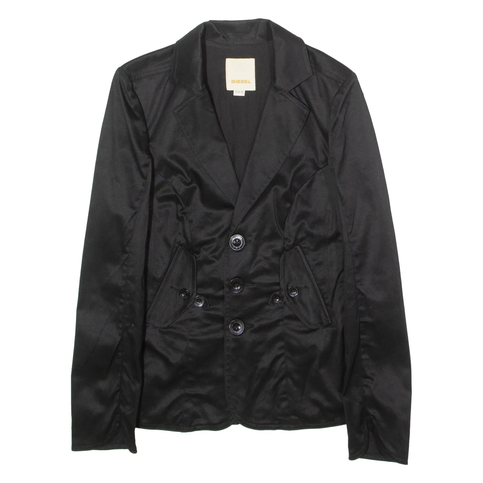 DIESEL Womens Blazer Jacket Black Twill XS