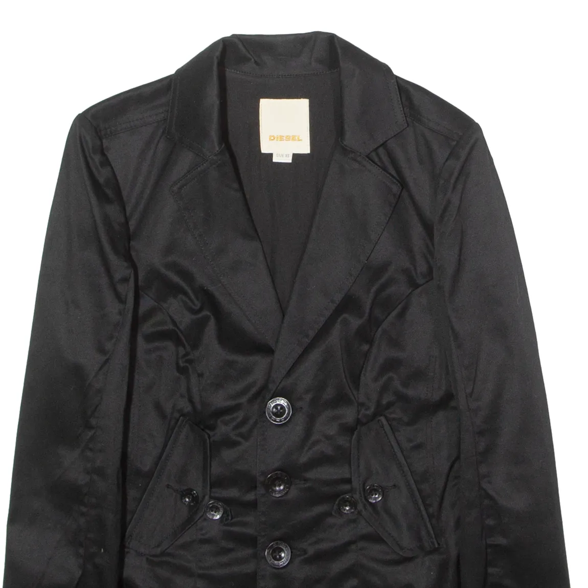 DIESEL Womens Blazer Jacket Black Twill XS