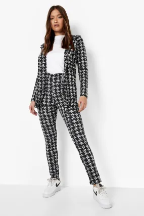 Dogtooth Crepe Blazer & Skinny Pants