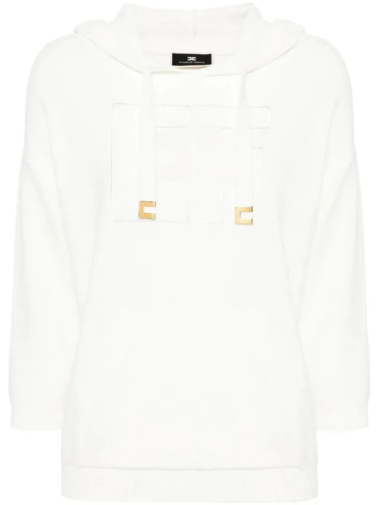 ELISABETTA FRANCHI  |Monogram Long Sleeves Plain Cotton Logo