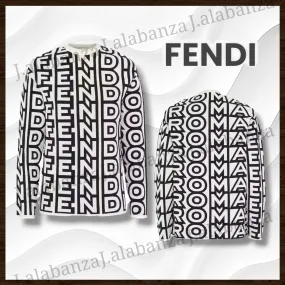 FENDI  |Collaboration Long Sleeves Logo Hoodies & Sweatshirts