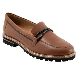 Fiora Luggage Leather Loafer Shoes