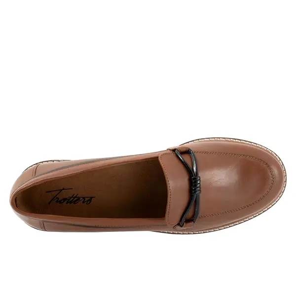 Fiora Luggage Leather Loafer Shoes