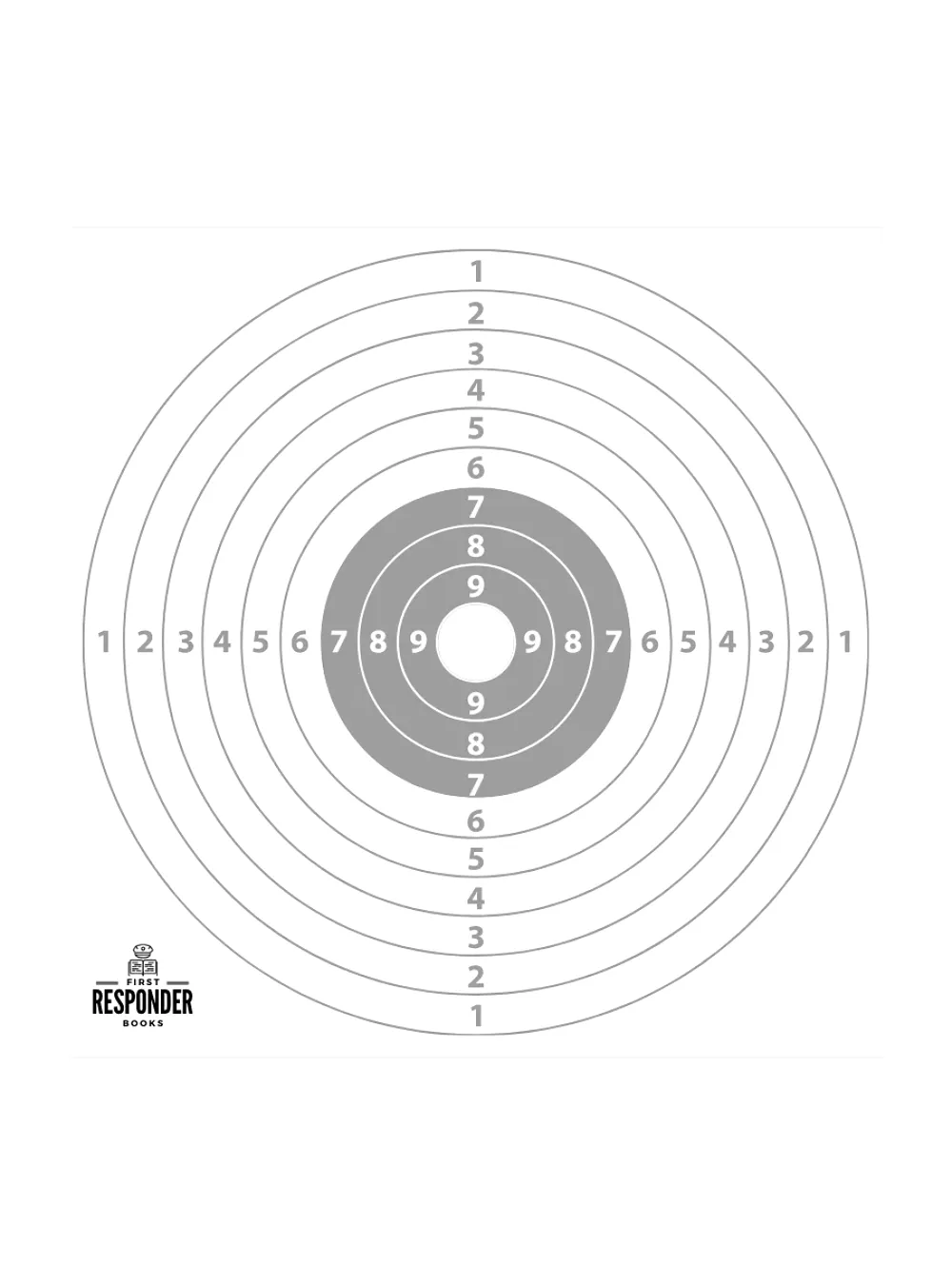 First Responder Books Standard Range Target - 5 Pack (to suit FRB Range Booklet)