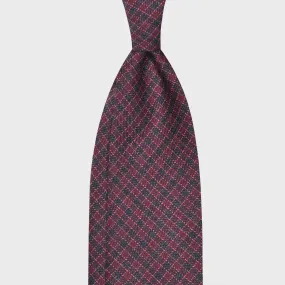 F.Marino Micro Checked Tie 3 Folds Holland&Sherry Wool Burgundy