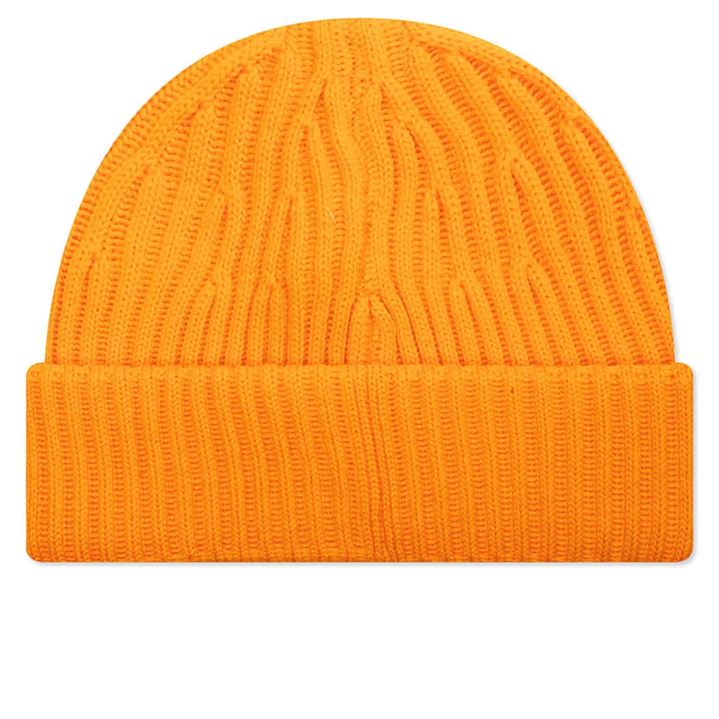 Full Rib Wool Beanie - Yellow