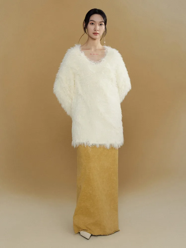 Furry Cable Large Sweater