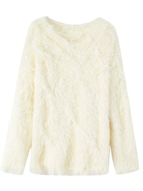 Furry Cable Large Sweater