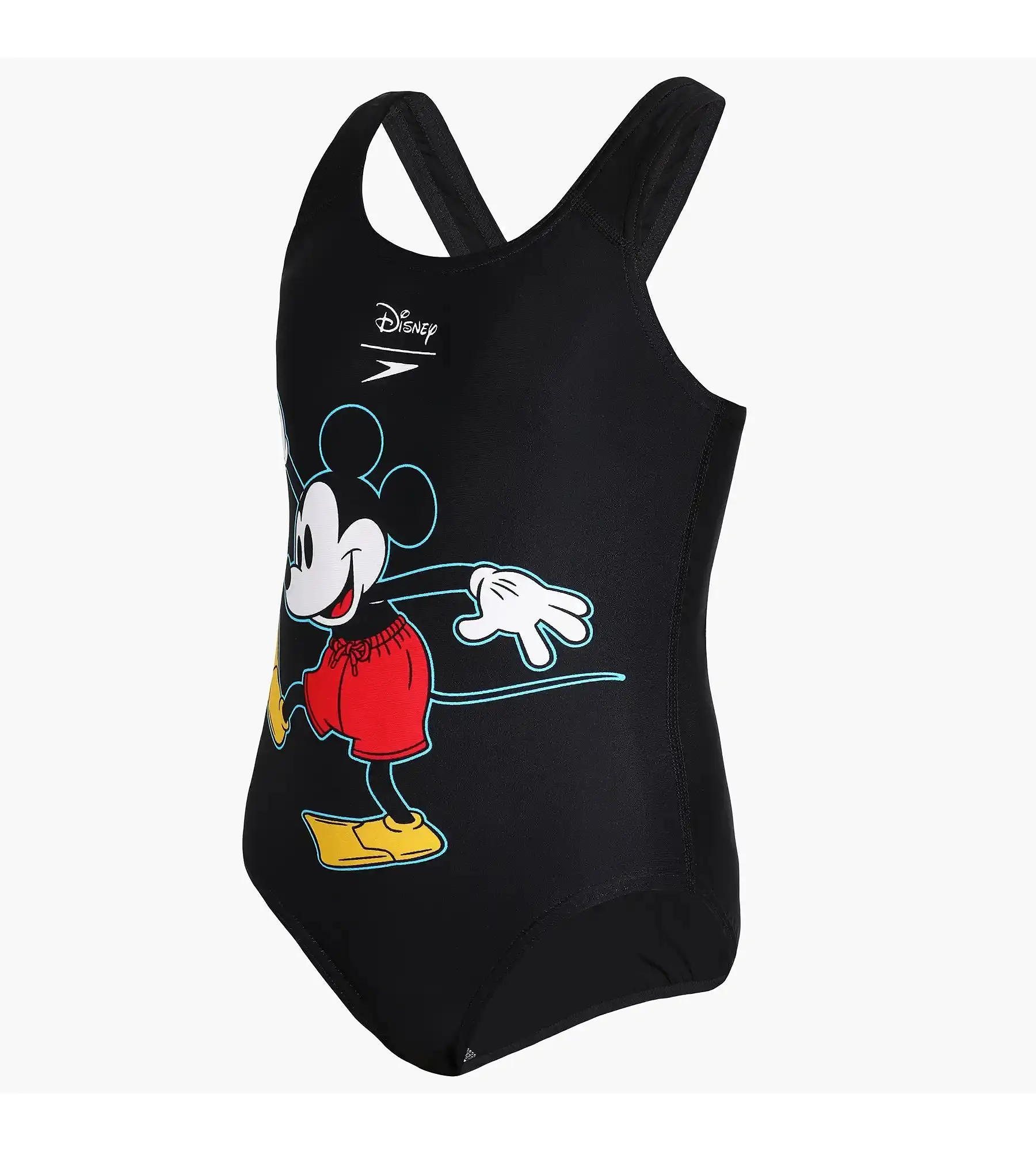 Girl's Disney Mickey Mouse One Piece Swimwear - Trooper Logo Black & White