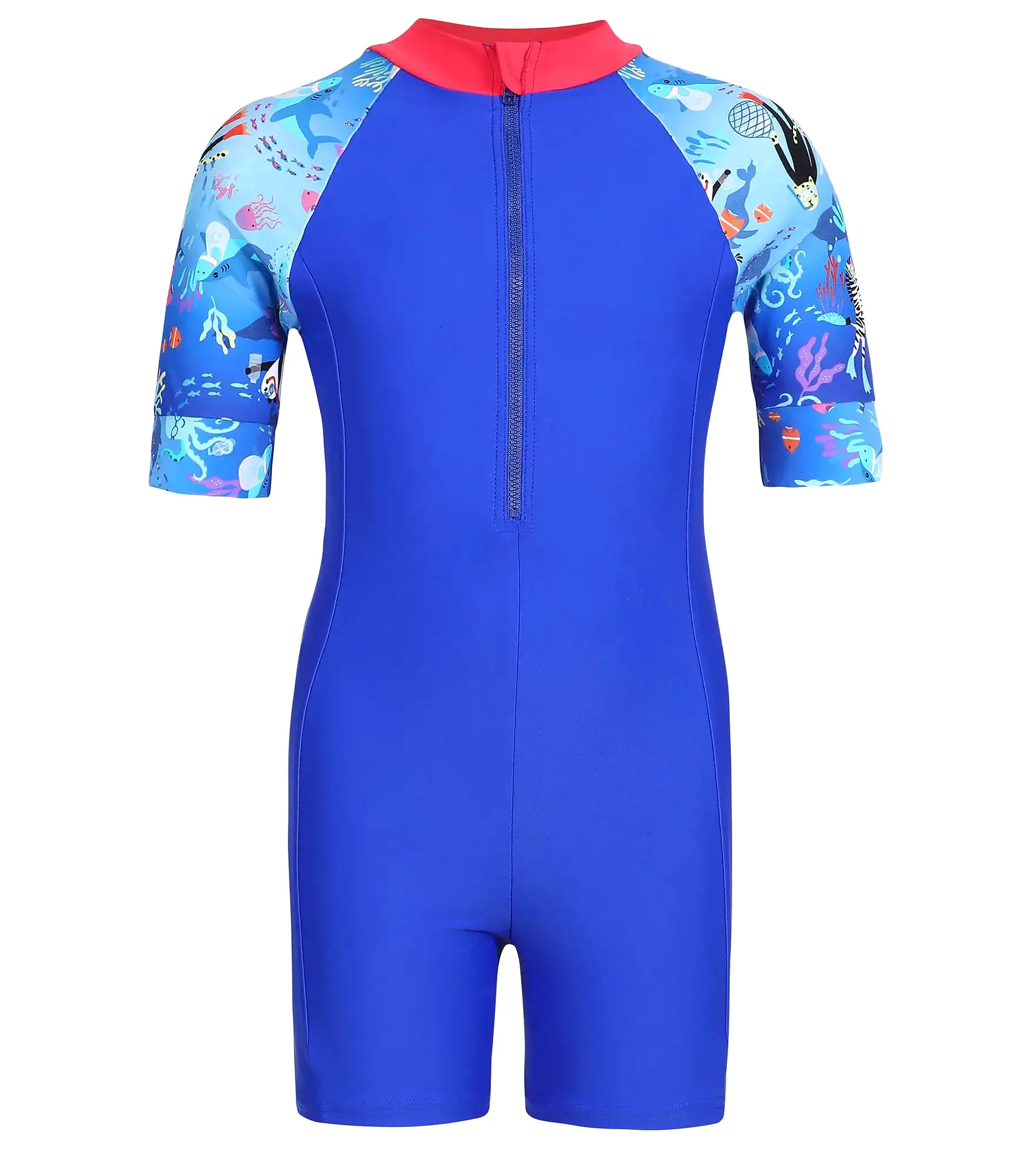 Girl's Endurance Essential All In One Suit  - Rasberry Fill & Cobalt