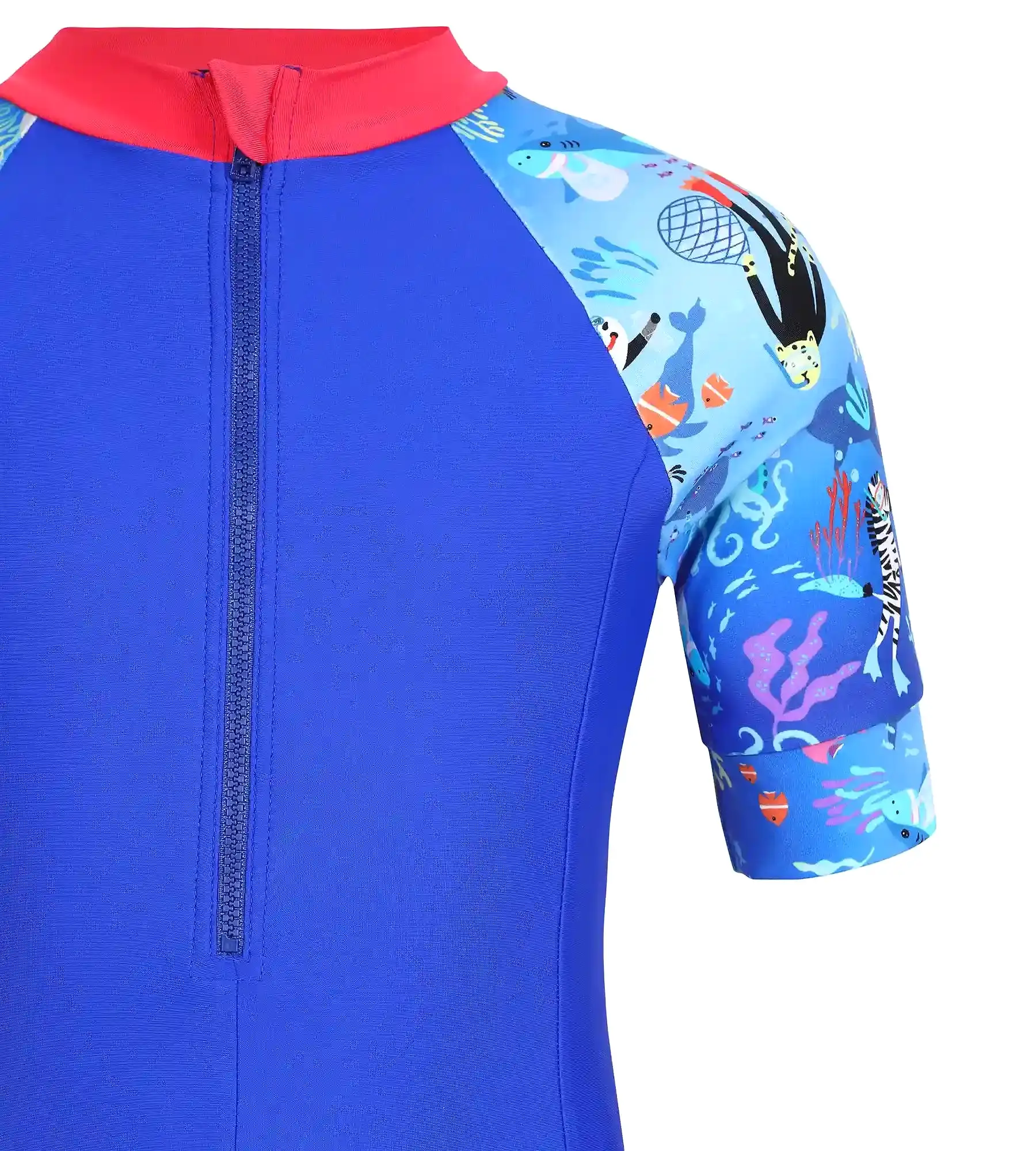 Girl's Endurance Essential All In One Suit  - Rasberry Fill & Cobalt