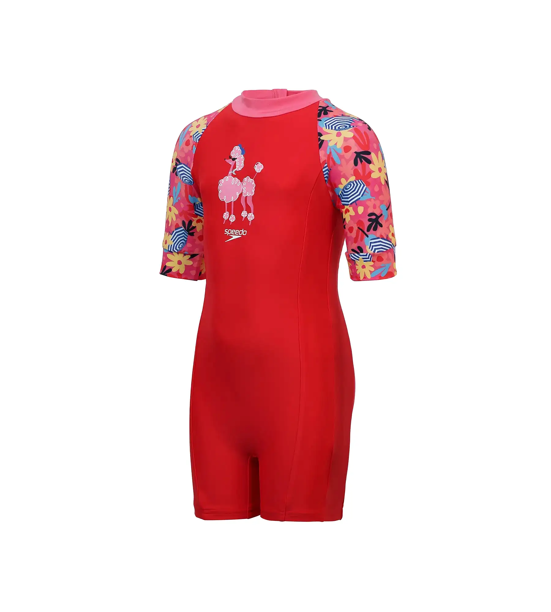 Girl's Endurance Essential All In One Suit - Risk Red & Summer Yellow