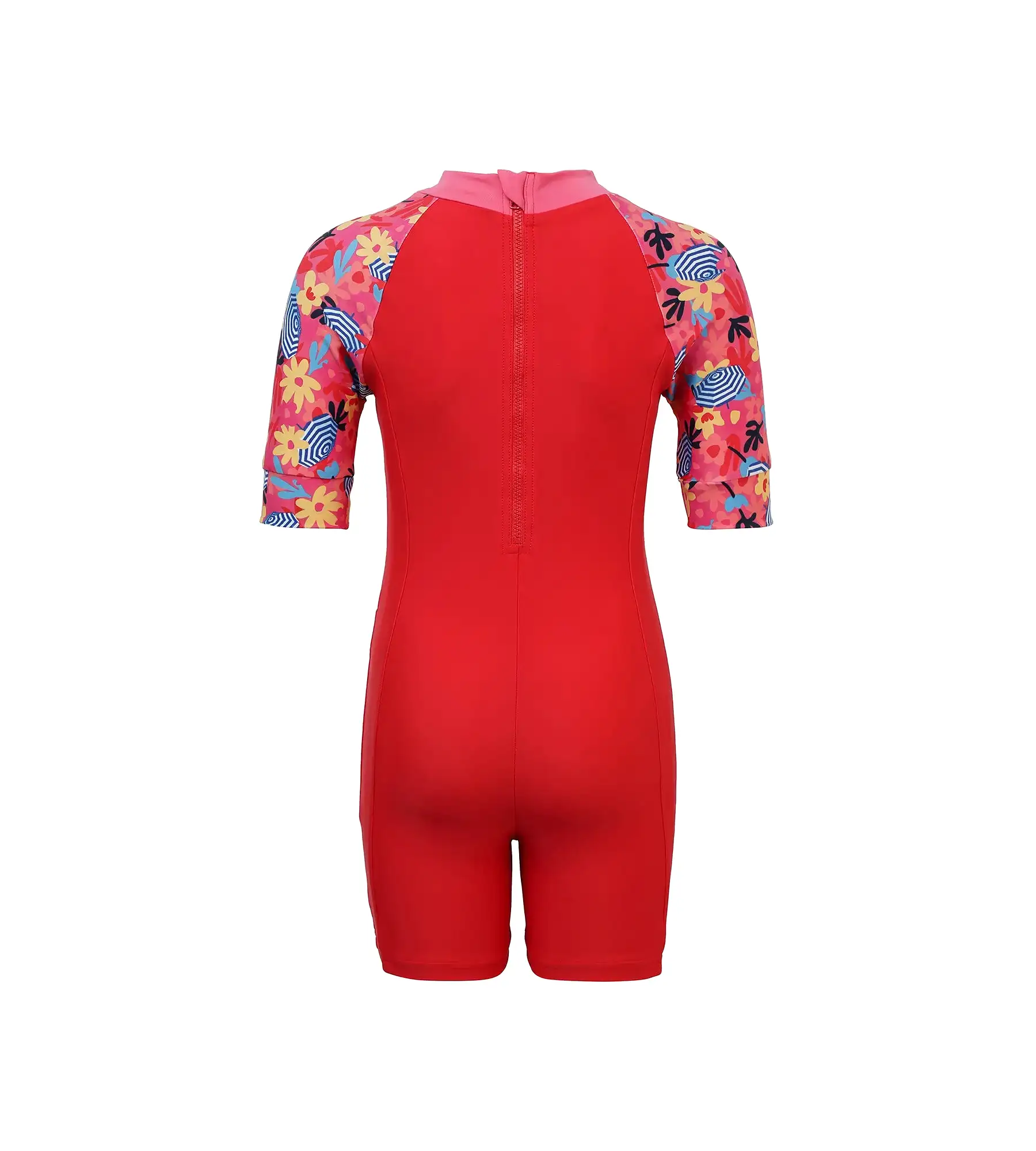 Girl's Endurance Essential All In One Suit - Risk Red & Summer Yellow