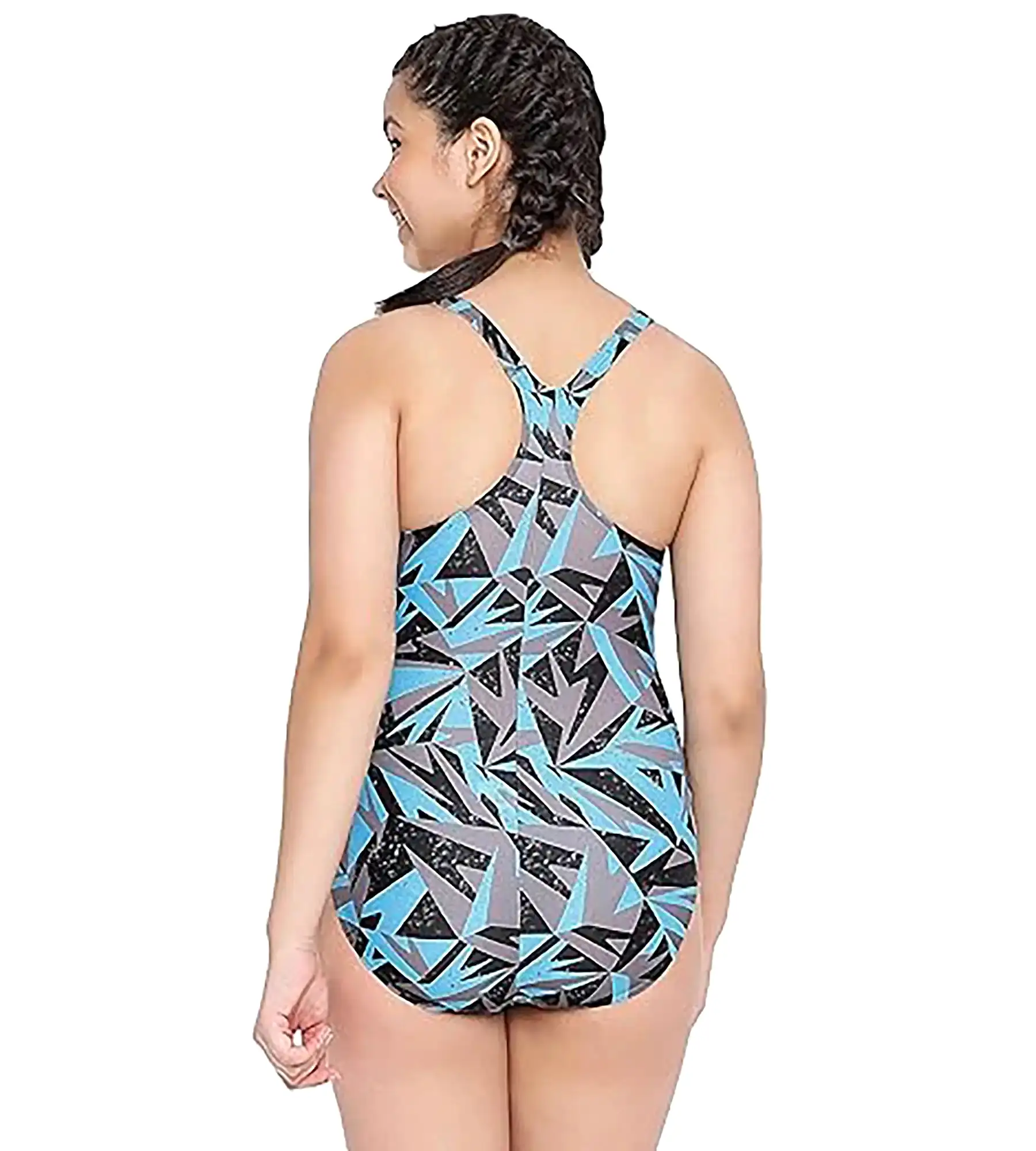 Girl's Endurance Hyper Boom Allover Muscleback Swimwear - Black & Bolt