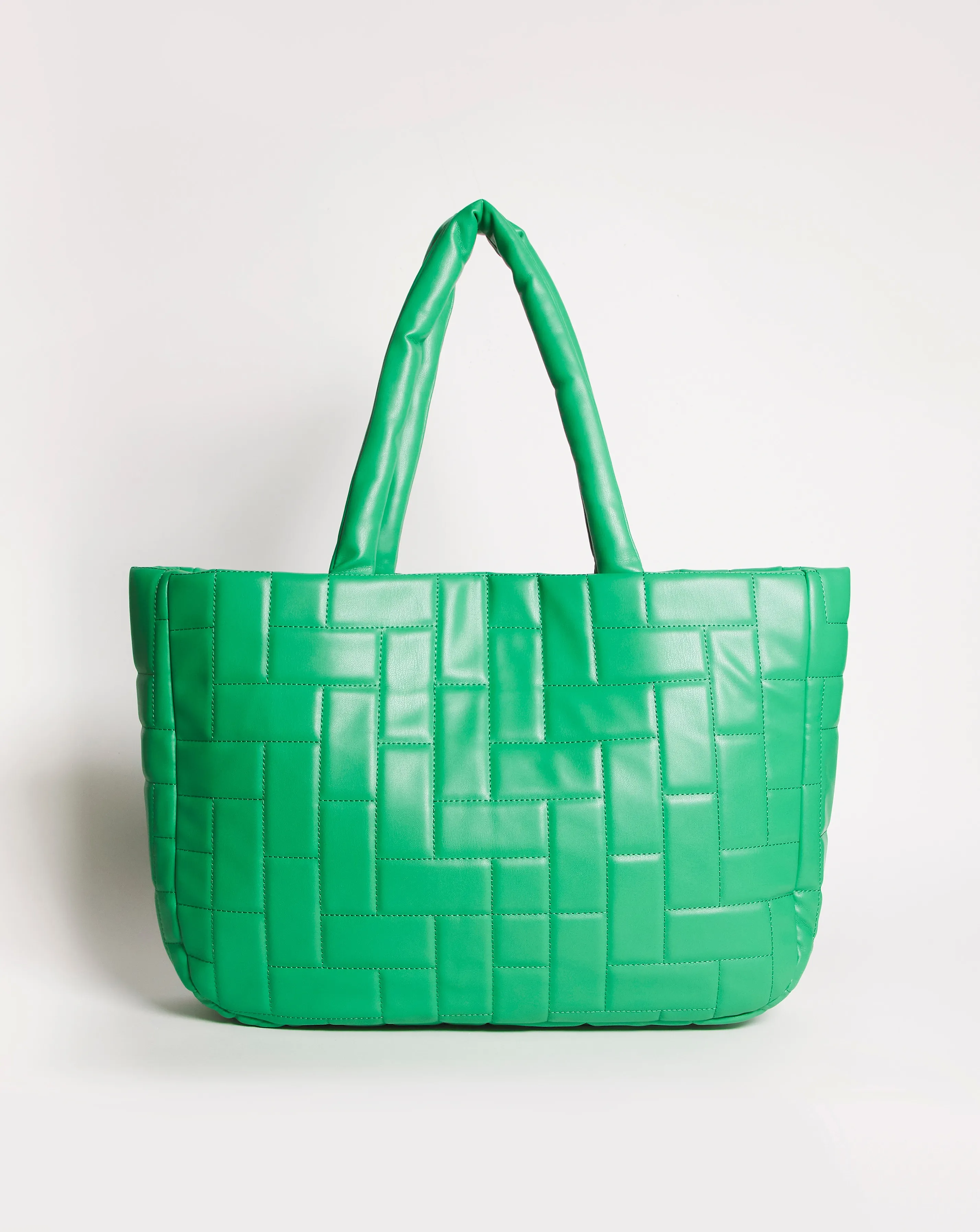 Green Oversized Quilted Tote Bag | Simply Be