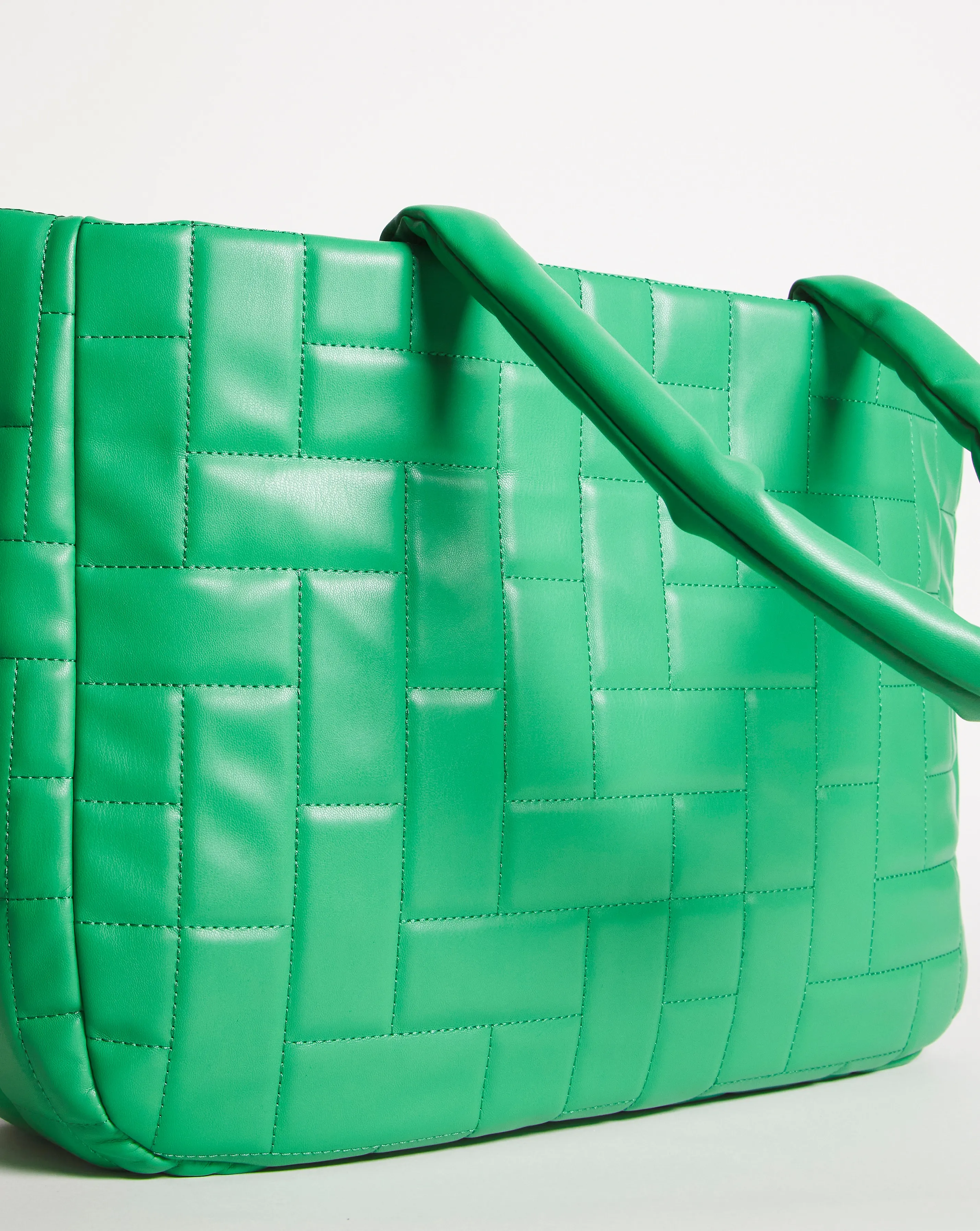 Green Oversized Quilted Tote Bag | Simply Be