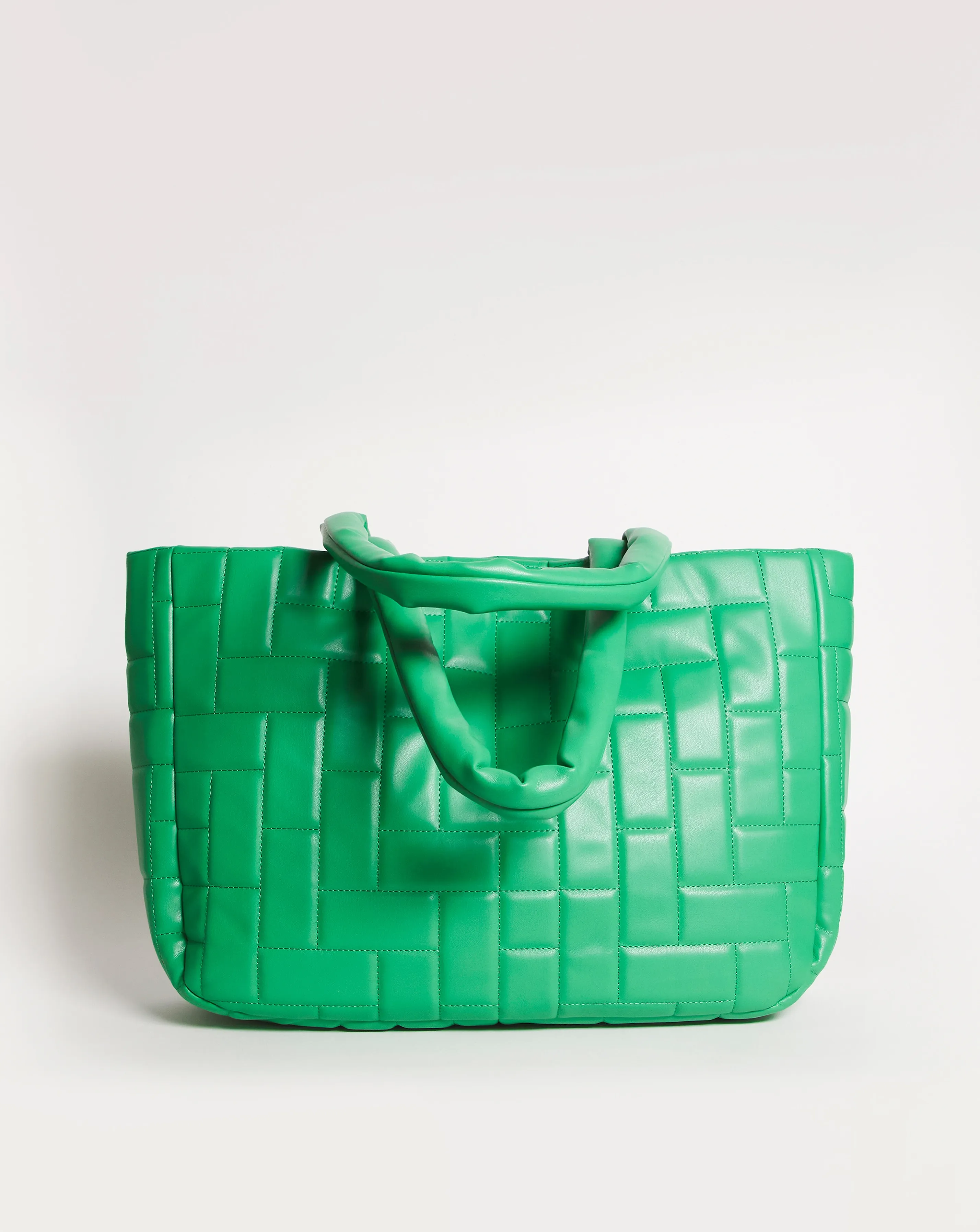 Green Oversized Quilted Tote Bag | Simply Be