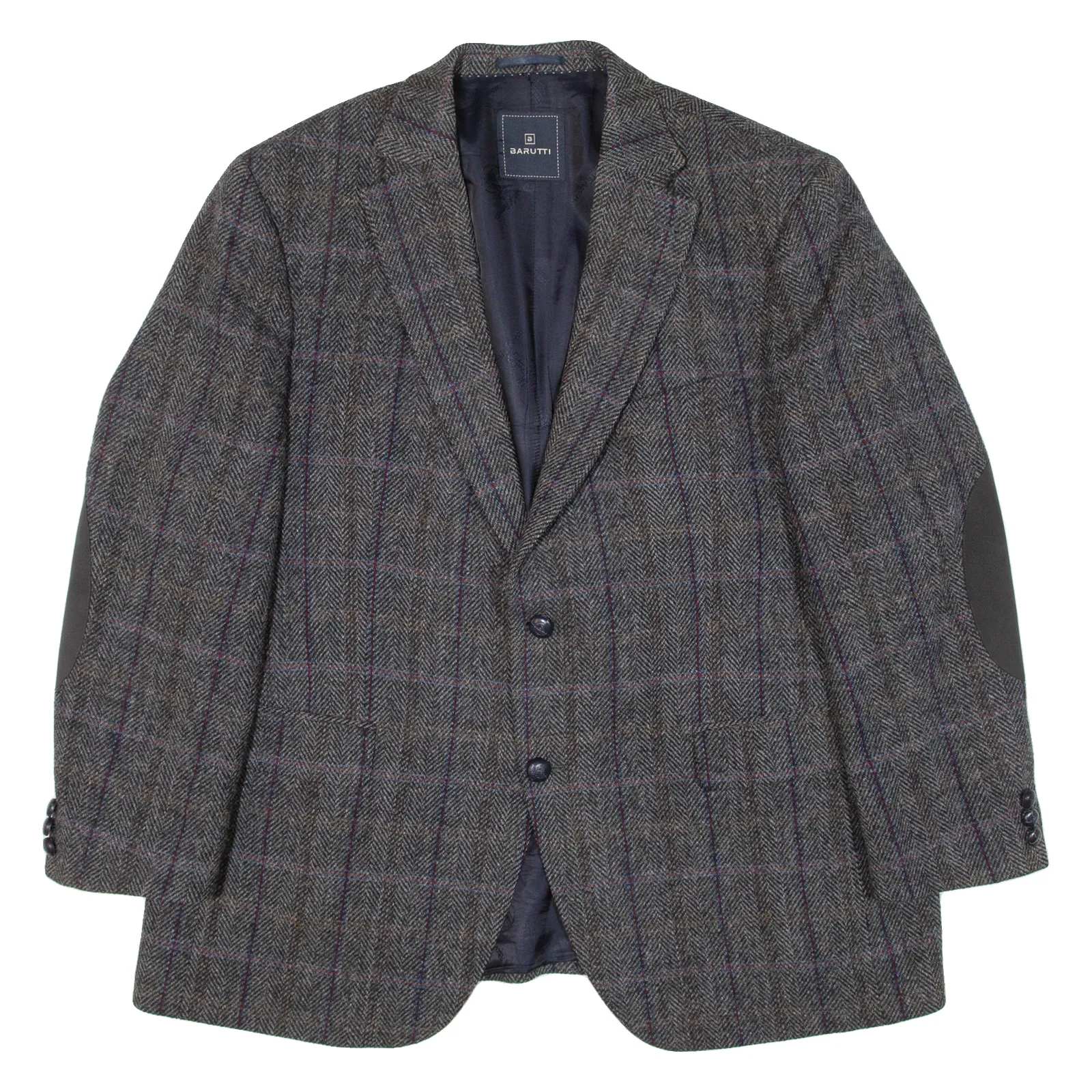 HARRIS TWEED BARUTTI Mens Blazer Jacket Grey Tweed Wool Check 2XL