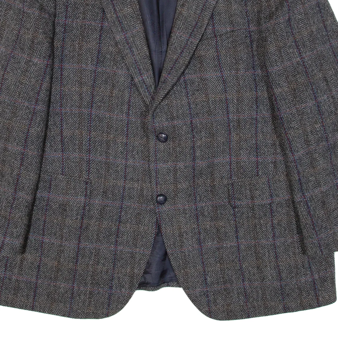 HARRIS TWEED BARUTTI Mens Blazer Jacket Grey Tweed Wool Check 2XL