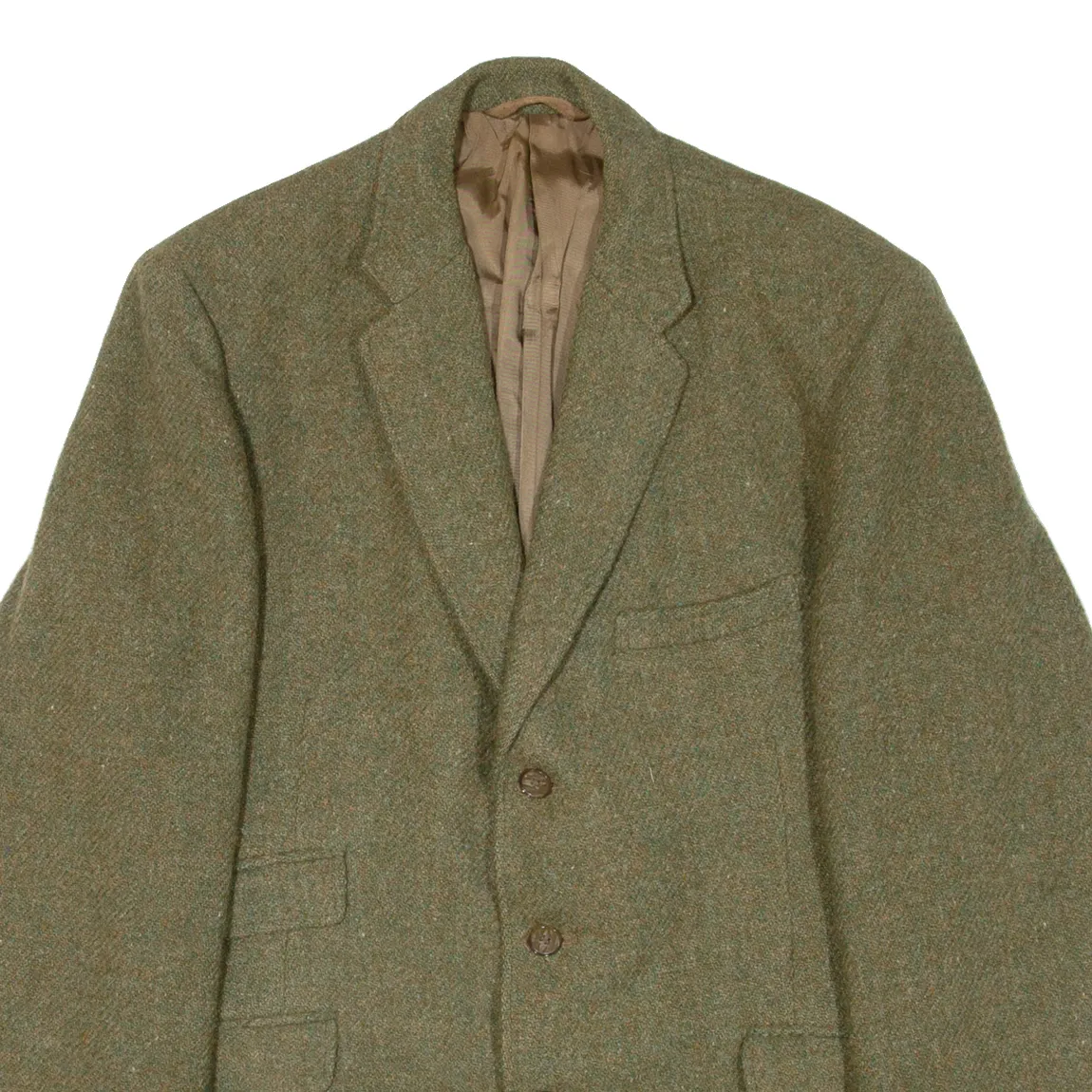 HARRIS TWEED Mens Blazer Jacket Green Tweed Wool 90s M