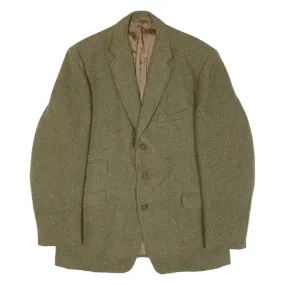 HARRIS TWEED Mens Blazer Jacket Green Tweed Wool 90s M