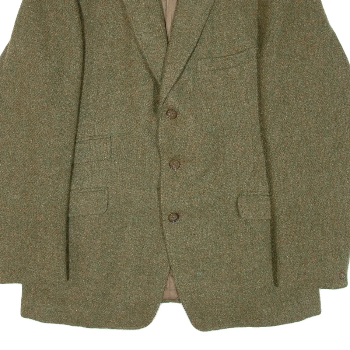 HARRIS TWEED Mens Blazer Jacket Green Tweed Wool 90s M